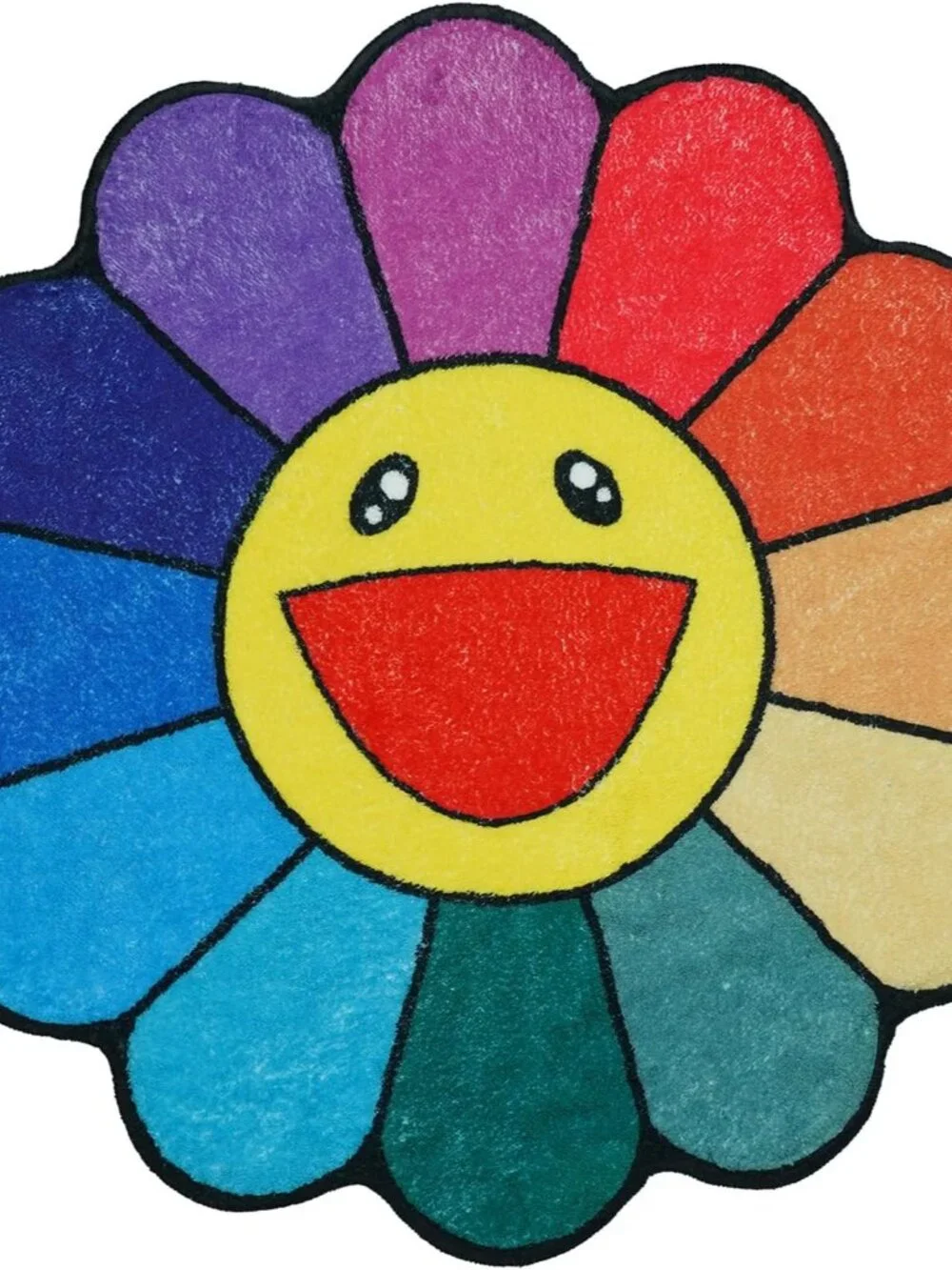 Sunflower Bathroom Rugs for Kids Irregular Shaped Rug Non-Slip Absorbent Washabl